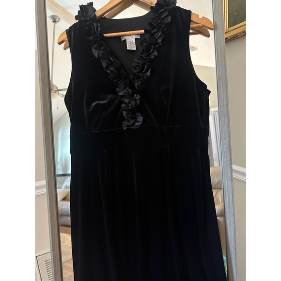 Women's London Style Black Velvet Dress Size 12 - Picture 2 of 5
